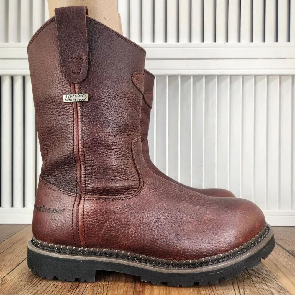 LaCrosse Foreman Wellington HD 11" Work Boots Mens Sz 8 Med Brown Waterproof PT